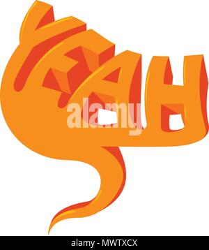 Yeah speech bubble icon, isometric style Stock Vector