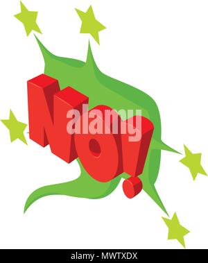 No speech bubble icon, isometric style Stock Vector