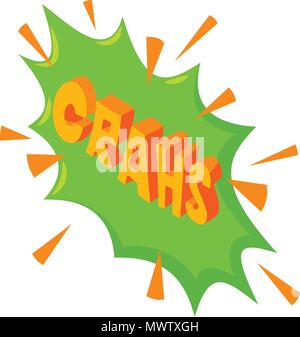 Crahs speech bubble icon, isometric style Stock Vector