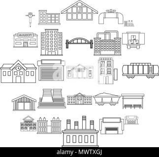 Workpeople icons set, outline style Stock Vector
