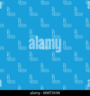 Pocket knife metal pattern vector seamless blue Stock Vector