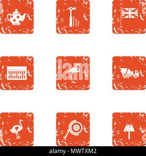 New light icons set, grunge style Stock Vector