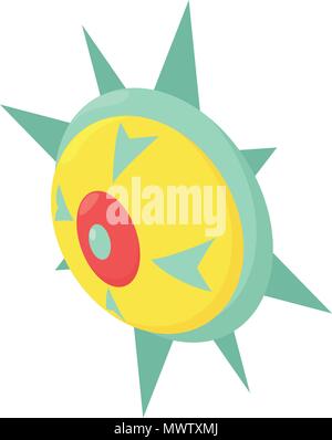 Round spike shiled icon, isometric style Stock Vector