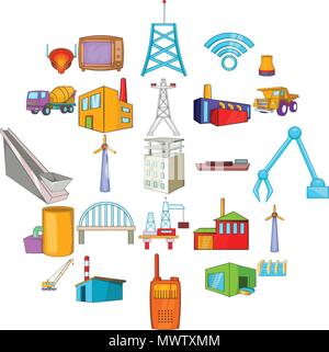 Operation icons set, cartoon style Stock Vector