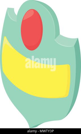 Red ruby shiled icon, isometric style Stock Vector