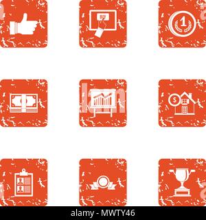 Produce the shipment icons set, grunge style Stock Vector