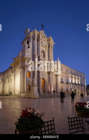 Cathedral (Duomo) of Siracusa, Sicily, Italy. Stock Photo