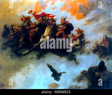 . 'Valkyries' by the German painter W. T. Maud . 1890 626 Valkyries by W. T. Maud Stock Photo