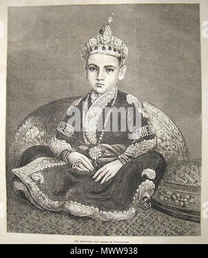 . English: 'His Highness the Nizam of Hyderabad,' from the Illustrated London News, 1876 . 1876. Illustrated London News 280 His Highness the Nizam of Hyderabad Stock Photo