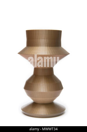 Brown Vase Shaped Object Printed With 3D Printer Stock Photo
