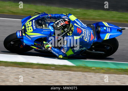 Florence, Italy. 2nd June 2018.  Andrea Iannone of Italy and SUZUKI ECSTAR during Qualifying MotoGP Gran Premio d'Italia Oakley-at Mugello Circuit. on may 31, 2018 in Scarperia Italy. (Photo by Marco Iorio) Credit: marco iorio/Alamy Live News Stock Photo