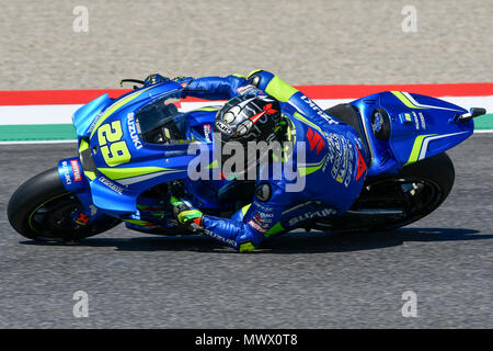 Florence, Italy. 2nd June 2018.  Andrea Iannone of Italy and SUZUKI ECSTAR during Qualifying MotoGP Gran Premio d'Italia Oakley-at Mugello Circuit. on may 31, 2018 in Scarperia Italy. (Photo by Marco Iorio) Credit: marco iorio/Alamy Live News Stock Photo