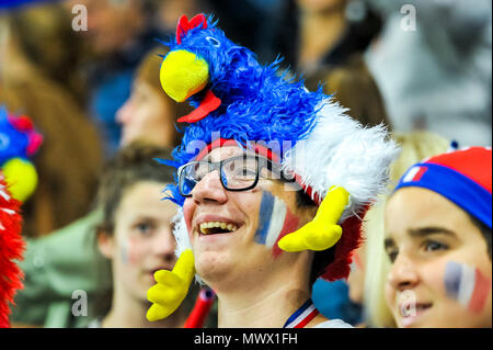 Nice, France. 1st June 2018. Soccer Football - International Friendly - France vs Italy - Allianz Riviera, Nice, France - June 1, 2018 Franch supporters Credit: BTWImages Sport/Alamy Live News Stock Photo