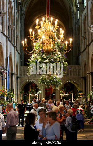 Chichester, UK. 2nd June 2018.The Festival of Flowers event at Chichester Cathedral, West Sussex, UK. Pictured is action from the event.  Saturday 2nd June 2018 © Sam Stephenson/Alamy Live News. Stock Photo