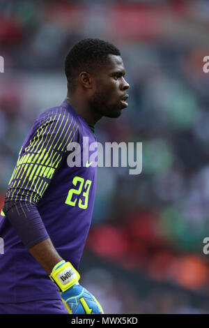 London, UK. 2nd June 2018.Francis Uzoho (N) at the England v Nigeria Friendly International match, at Wembley Stadium, on June 2, 2018. **This picture is for editorial use only** Credit: Paul Marriott/Alamy Live News Stock Photo