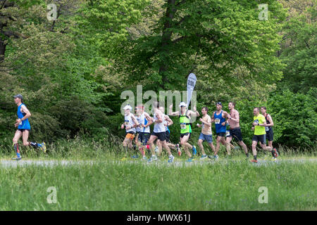 Stockhom, Sweden. 2nd June 2018. Runners in lush surroundings during the Stockholm Marathon 2018 in very hot conditions. Credit: Stefan Holm/Alamy Live News Stock Photo