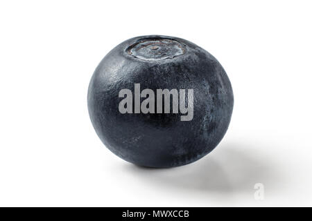 Single blueberry isolated on white background. Stock Photo