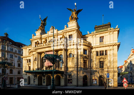 Vinohrady Theatre, Prague, Czech Republic, Europe Stock Photo