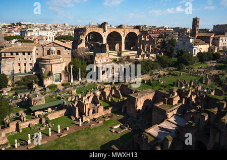 Ancient Rome city skyline from Palatine Hill, Rome, Lazio, Italy, Europe Stock Photo