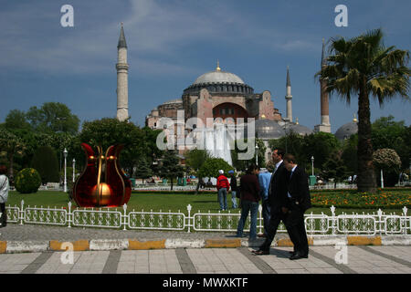 red mosque Istanbul outside view Stock Photo