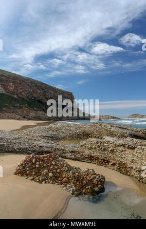 landscape of the beach in the robberg nature reserve near plettenberg bay. Garden route, south africa Stock Photo