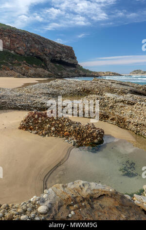 landscape of the beach in the robberg nature reserve near plettenberg bay. Garden route, south africa Stock Photo