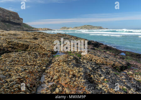 landscape of the beach in the robberg nature reserve near plettenberg bay. Garden route, south africa Stock Photo