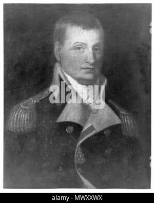 . English: Thomas Overton (1753 – 1825) was an American military and political leader best known for having been the second to Andrew Jackson in his duel with Charles Dickinson in 1806. Thomas Overton was born in Louisa County, Virginia in 1753. His parents were James Overton and Mary Waller; his father was a great-grandson of Robert Overton, the Parliamentarian military commander during the English Civil War (and friend of Marvell and Milton). He served throughout the Revolutionary War in the Continental Army, and was an original member of the Society of the Cincinnati in Virginia. He was fir Stock Photo