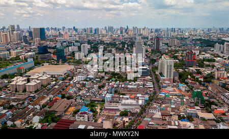 drone shot over Bangkok, Thailand Stock Photo