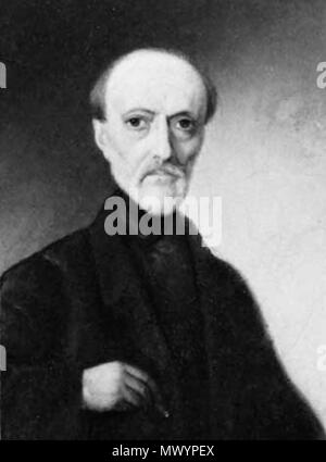 . English: Giuseppe Mazzini, detail of an oil painting by Luigi Zuccoli, 1865; in the Museo del Risorgimento, Milan . 1865. Luigi Zuccoli (1815-1876) 409 Mazzini-Zuccoli Stock Photo