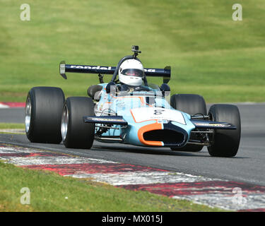 Klaus Berg, driving his 1971, Blue,Brabham BT36, in the rain, during the  HSCC Historic Formula 2 Race ('67 - '78), at the 2019 Silverstone Classic  Stock Photo - Alamy