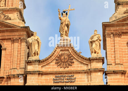 Summer view of the Parish Church of Mellieha town, Malta. Stock Photo