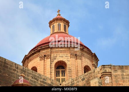 Summer view of the Parish Church of Mellieha town, Malta. Stock Photo