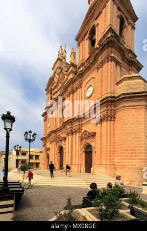 Summer view of the Parish Church of Mellieha town, Malta. Stock Photo