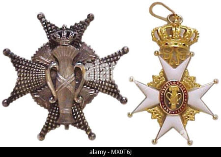 . English: Knight Grand Cross badge and star of the order . This file is lacking author information. 627 Vasaord Stock Photo