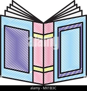 doodle open book front board education object Stock Vector