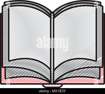 doodle open book papars information object Stock Vector