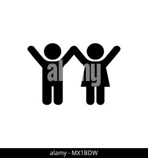 Boy and girl icon icon in flat style. Child symbol Stock Vector