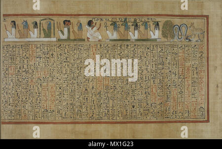 . English: The Book of the Dead of Hunefer, sheet 8 . 19th Dynasty. Unknown 91 Book of the Dead of Hunefer sheet 8 Stock Photo