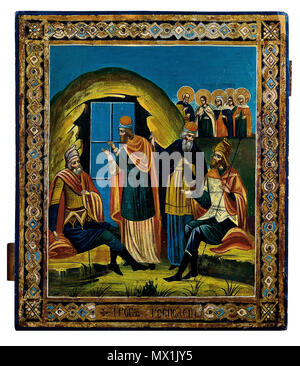 . The sealing of Christ's Tomb. Egg tempera on wood panel. In the ...