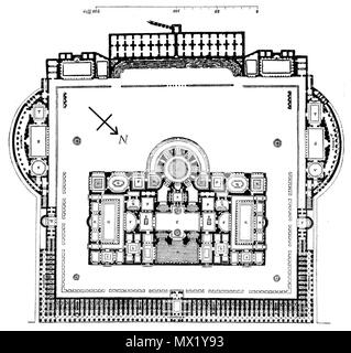 . Deutsch: Rekonstruierter Grundriss der Caracalla-Thermen. Quelle ...