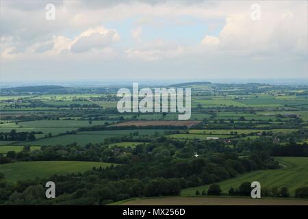 Beautiful Oxfordshire countryside at Uffington from the White Horse Hill, UK Stock Photo