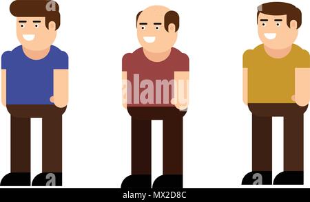 Male character icon set on a white background Stock Vector