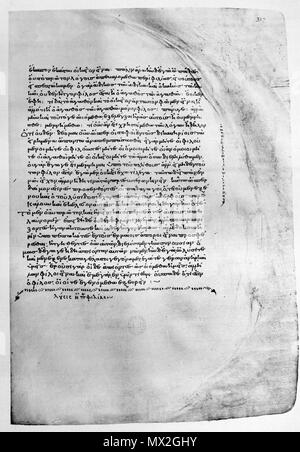 . English: Page of the Codex Oxoniensis Clarkianus 39 (Clarke Plato). Dialogue Lysis. Deutsch: Seite des Codex Oxoniensis Clarkianus 39 (Clarke Plato). Dialog Lysis. 895 AD. Plato 383 Lysis end. Clarke Plato