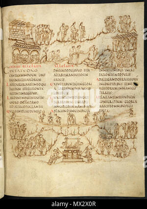 . English: Utrecht Psalter, Utrecht University Library . circa 800. Unknown monks c. 800 624 Utrecht 173 Stock Photo