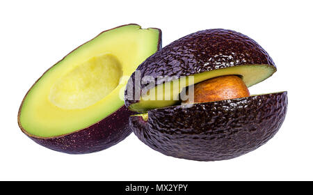 Fresh avocado fruits isolated on white background with clipping path Stock Photo