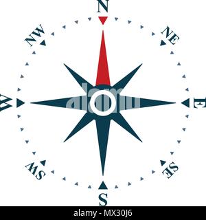 Wind rose on white background. Vector compass design Stock Vector