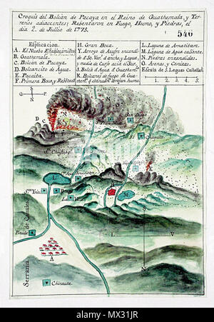 Español: Erupción del volcán de Fuego en 1932. 1932 17