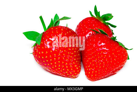 Strawberrys isolated on white background. Clipping Path. Stock Photo