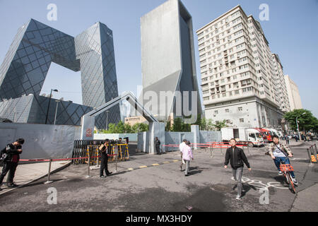 CCTV,Building,Big Pants,Pants,Beijing,Peking,China,Peoples Republic of China,PRC,Chinese,capital,city,Asia,Asian, Stock Photo